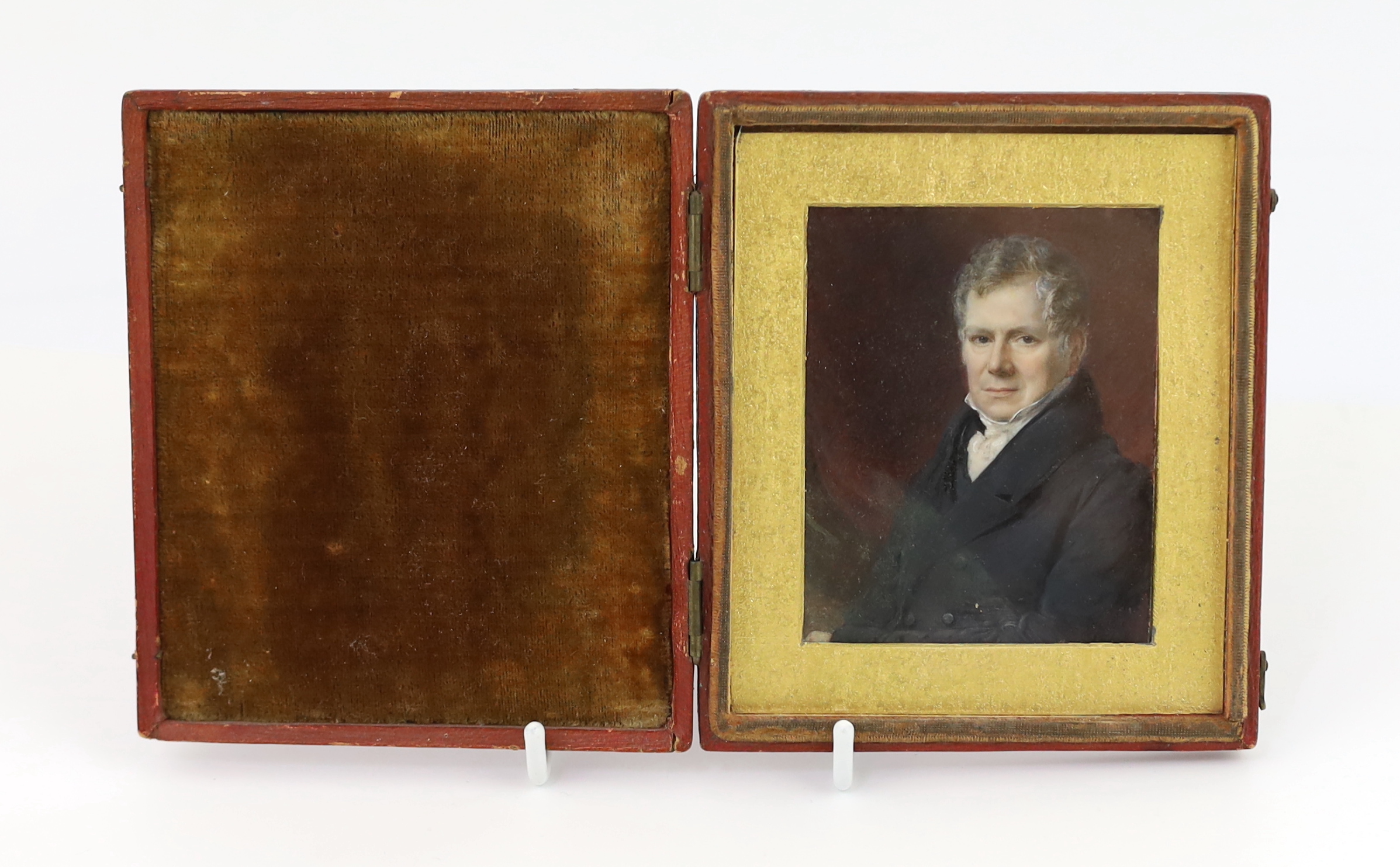 John Jackson (English, 1778-1831), Portrait miniature of a gentleman, watercolour on ivory, 8 x 6.5cm. CITES Submission reference 5YQW6TKN